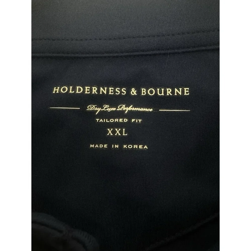 NWT Holderness & Bourne The Robinson 1/4 Zip Performance Pullover Blue Green XXL - Picture 5 of 11